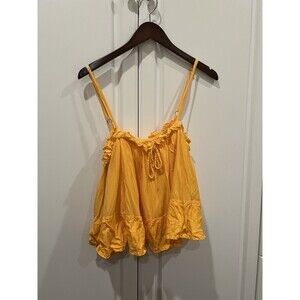 Anthropologie Pilcro Flowy Cropped Tank Size Small Orange Crush